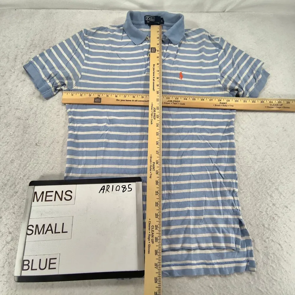 Polo by Ralph Lauren Short Sleeve Collared Polo Shirt Mens Size S Blue White
